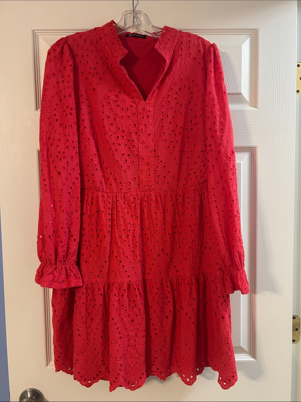 Pretty Garden Eyelet Long Sleeve Tiered Dress
